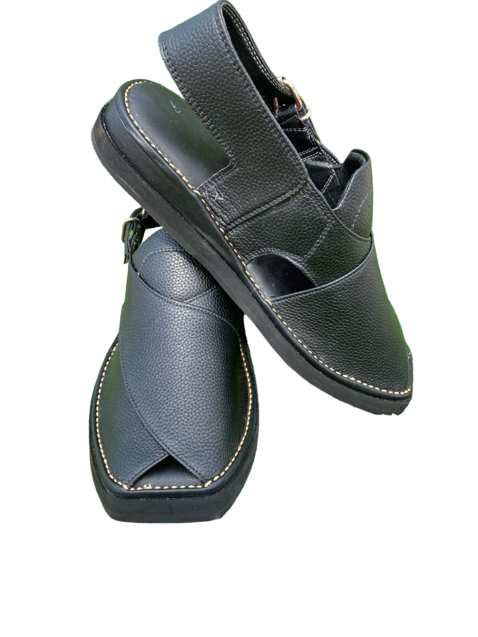 Black kaptan peshawari chappal