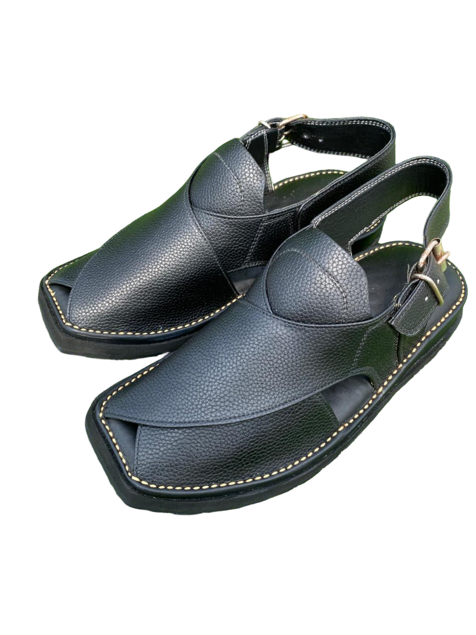 Black kaptan peshawari chappal